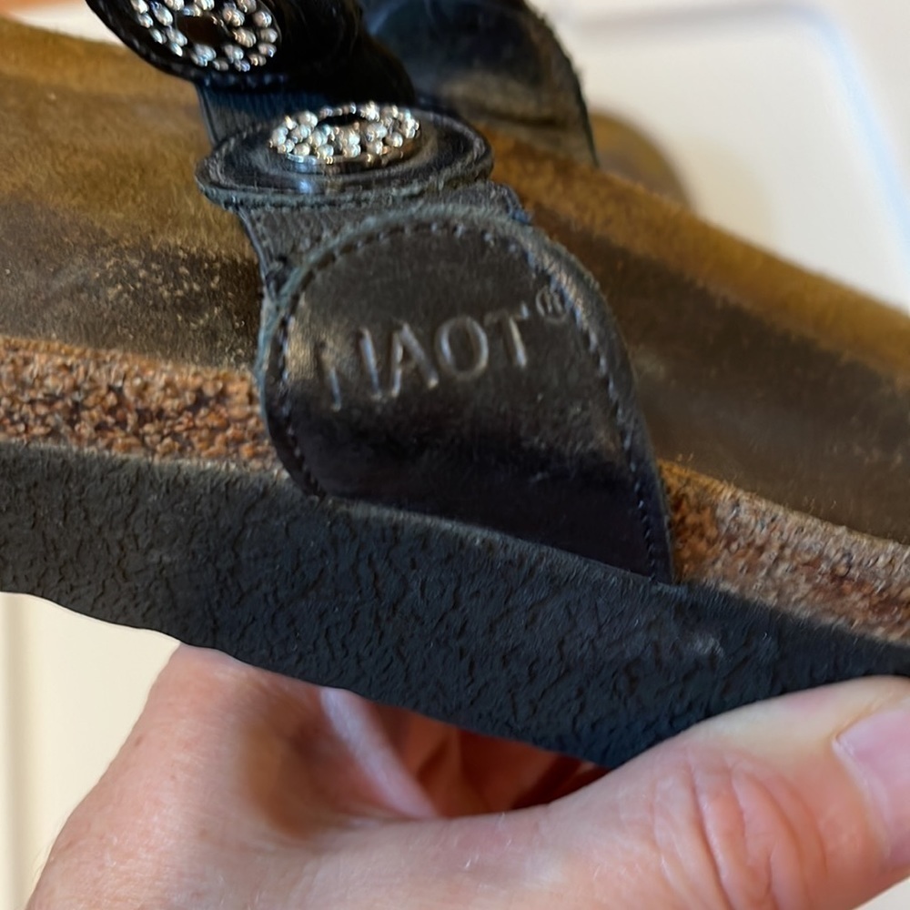 Naot Black Leather Marrisa Sandal Wedge - Picture 7 of 7